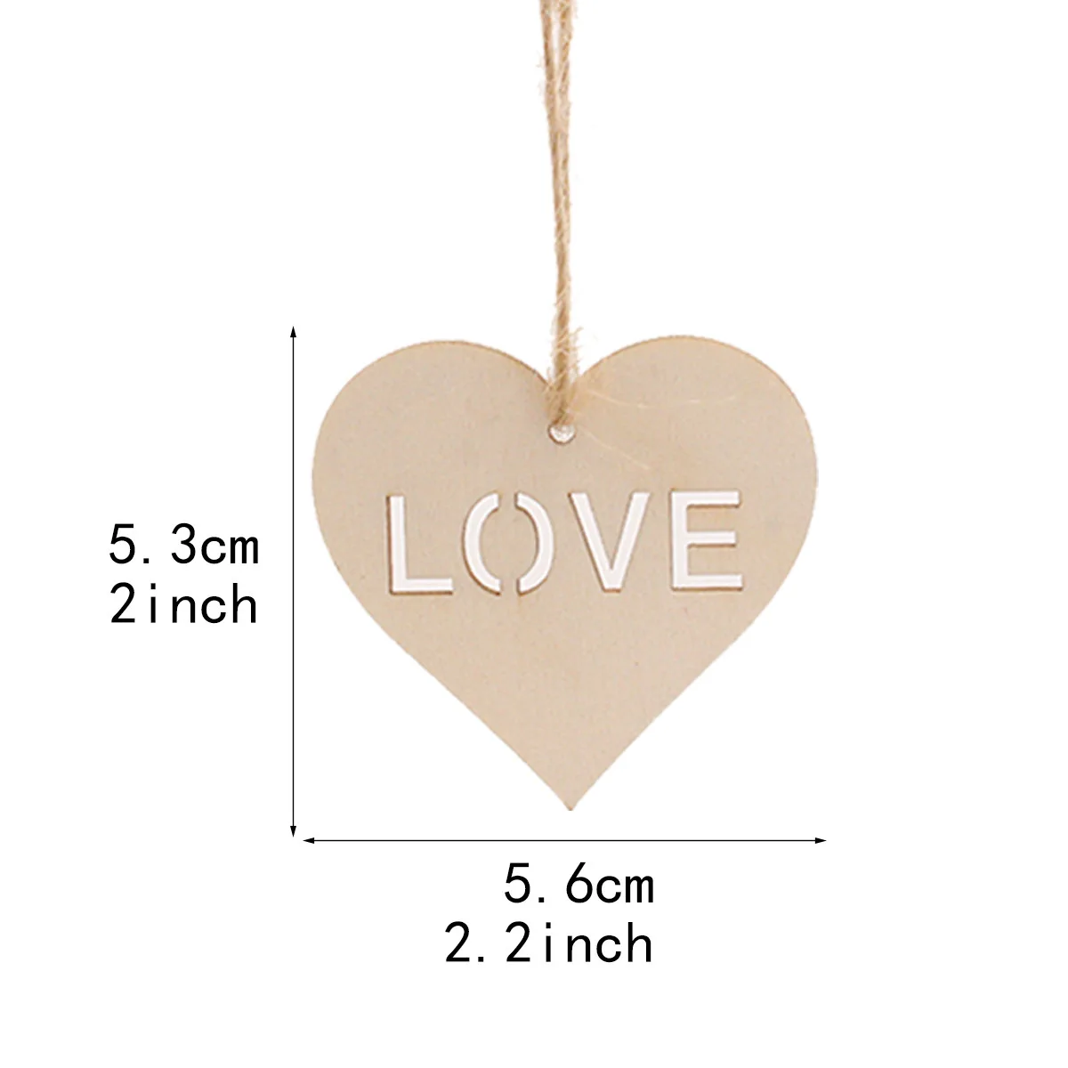 100 Pieces Christmas ornaments Wood Heart Tags Hanging Craft DIY Home Decorations  Wind Chimes Hanging Tags Wedding Decoration