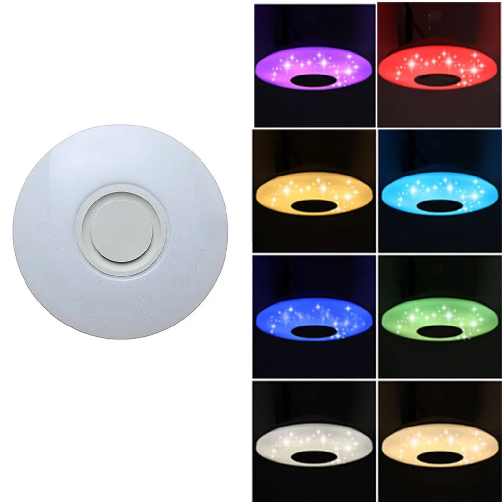 

Modern Music Ceiling Light 60W-LED Bluetooth Speaker Flush Mount Down Fixture Light Bedroom Lamp Smart Ceiling Remote Control#g3