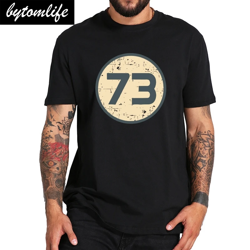 

Sheldon Cooper Number 73 T Shirt The Big Bang Theory Tshirt Movie EU Size 100% Cotton Breathable Soft Crew Neck Tops Tee