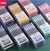 deli a119 gel pens 12pcssets color gel ink pen 0 5mm color ink stationery student supplies marker pen writing painting tools
