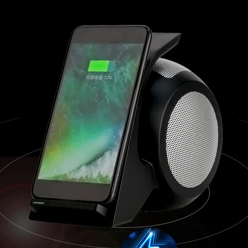

Wireless Charger Bluetooth Speaker Fast Charging with Stereo Bluetooth Speaker 2 in 1 EU Plug