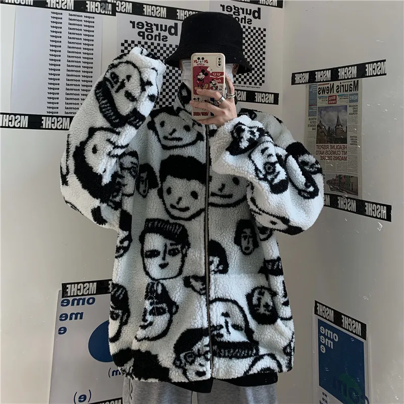 Новое зимнее пальто в Корейском стиле Harajuku Lazy BF милая куртка с длинными рукавами