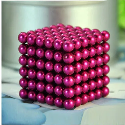 Pink Новинка, 5 мм, 216 шт., магнитный магический куб, Bucky Puzzle Magcube, блоки, Neo Cube Balling с металлической коробкой - Цвет: Pink