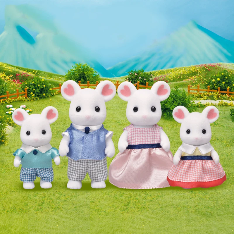 S01 Sylvanian Families Marshmallow Mouse Family Dollhouse Animial Figure Set New 5308 | Игрушки и хобби