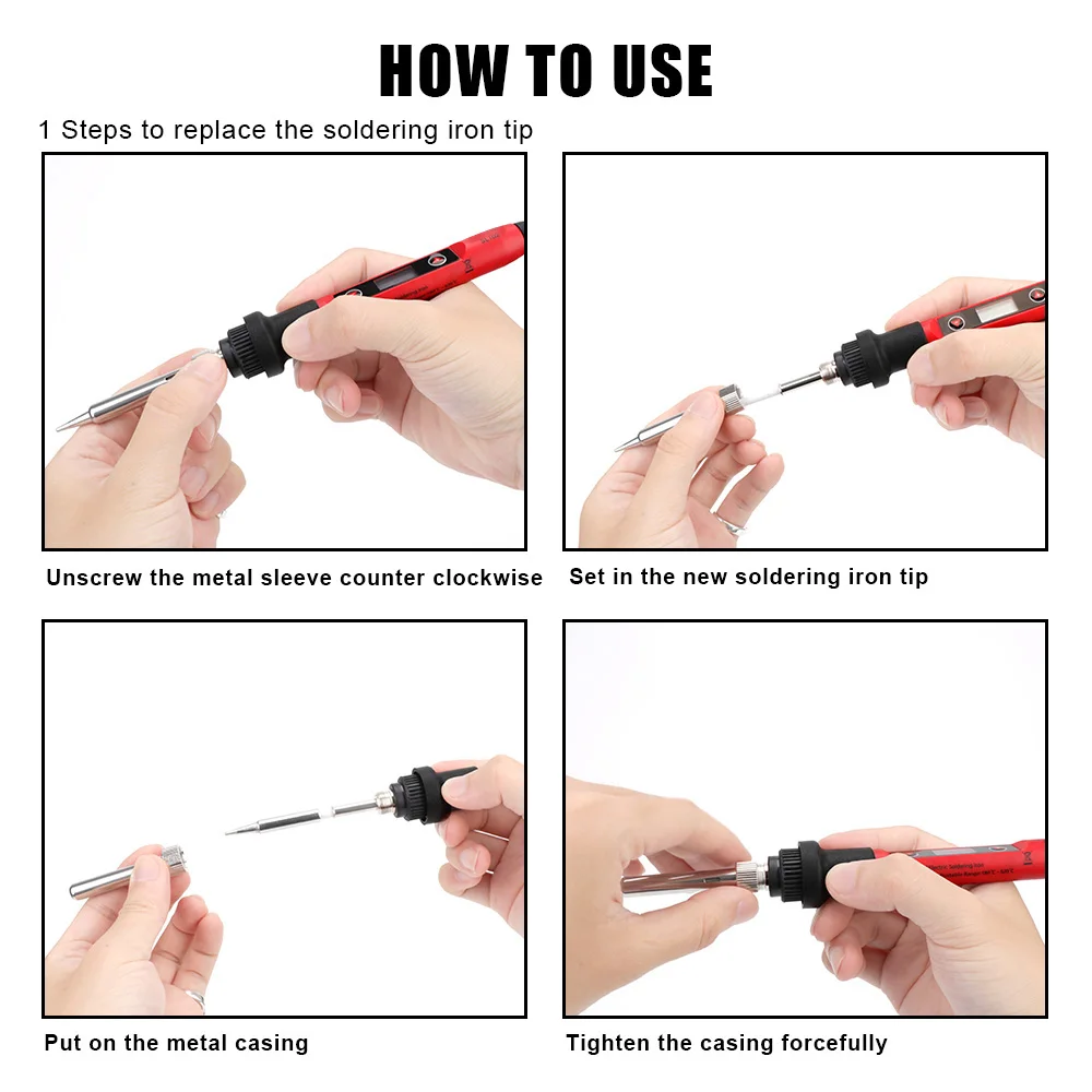 

Handle Heat Pencil Adjustable Temperature Welding Repair Tools Soldering Iron LCD Display 60W Electric Soldering Iron