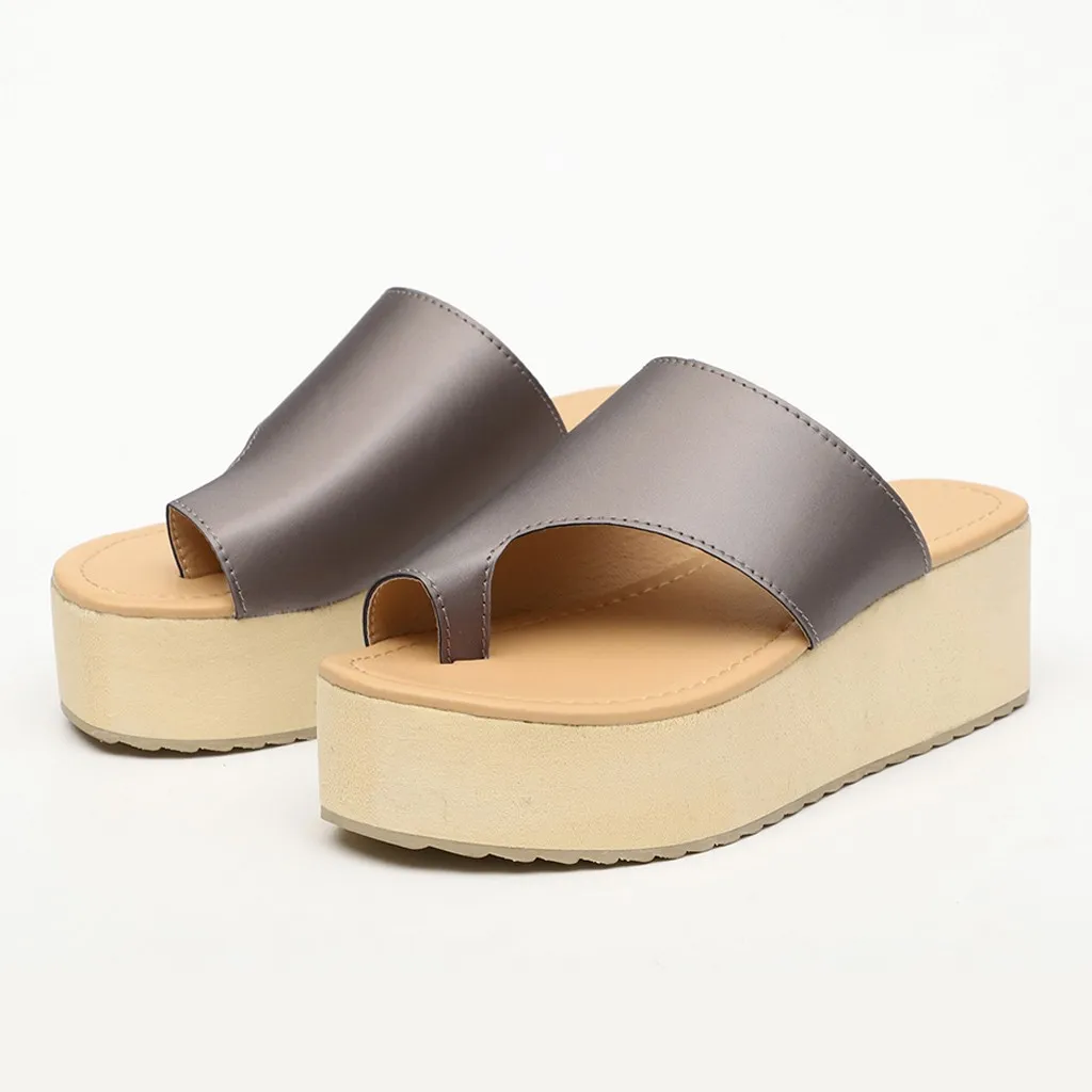SAGACE Platform Wedges Slippers Women Plus Size Flip Flops Open-toed Fish Mouth Slipper Summer Beach Shoes Heel | Обувь