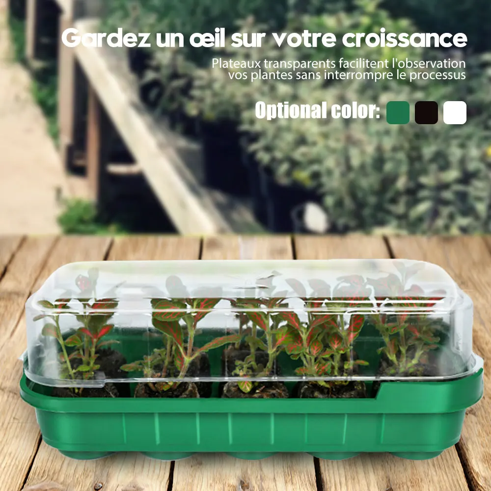

10 Pcs Mini Windowsill Tray Plastic Nursery Pots Seedling Trays Windowsill Greenhouse Trays with Cover Dome Indoor Outdoor