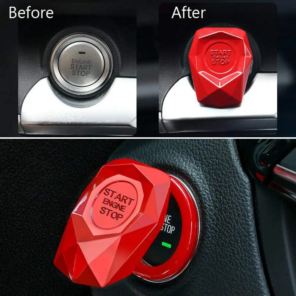 

Car Universal Start Button Cover Aluminum Alloy Interior Mouldings Anti-scratch Auto Engine Start Stop Switch Protective Cap