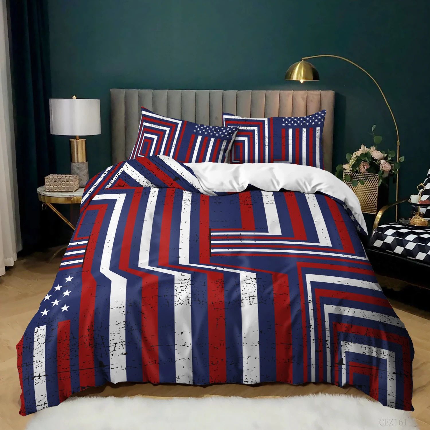 Modern 3D American National Flag Bedding Set Duvet Cover Pillowcase Bed Sets Home Textile Quilt Bedclothes Queen King | Дом и сад