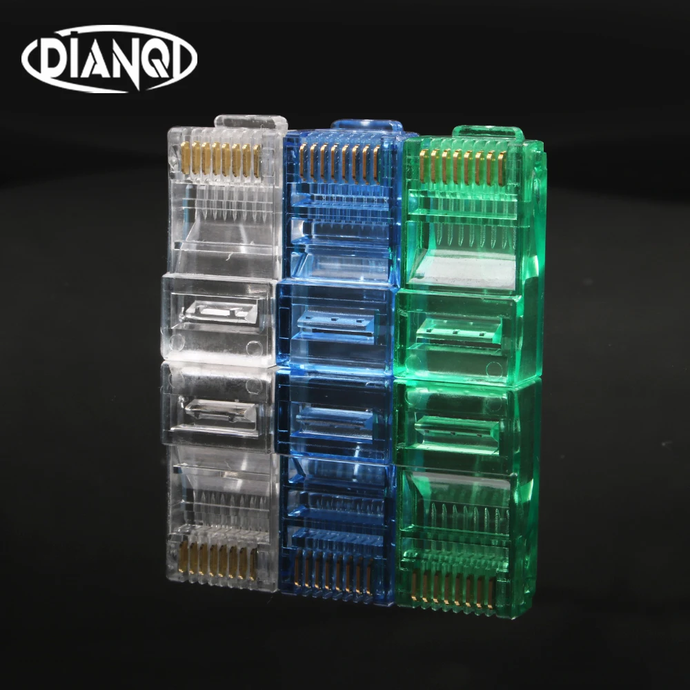 Сетевой модульный разъем RJ45 с позолоченным покрытием, 50/100/200/500 шт., Разъем Cat5 CAT5e 8P8C utp, неэкранированный Модульный штекер Rj45, Новинка