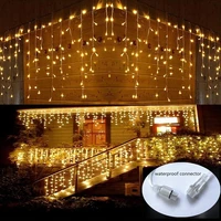 street garland christmas decorations for house outdoor waterproof fairy light festoon icicle curtain light droop 0 50 60 7m