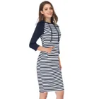 Женское Полосатое платье-свитер MISSKY, повседневное облегающее платье-пуловер длиной до колен с карманами, модель E1