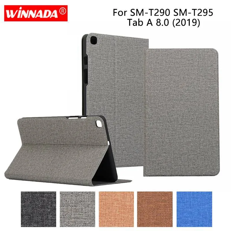 Чехол для Samsung Galaxy T290 Tab A 8 0 2019 чехол из искусственной кожи с льняной текстурой и