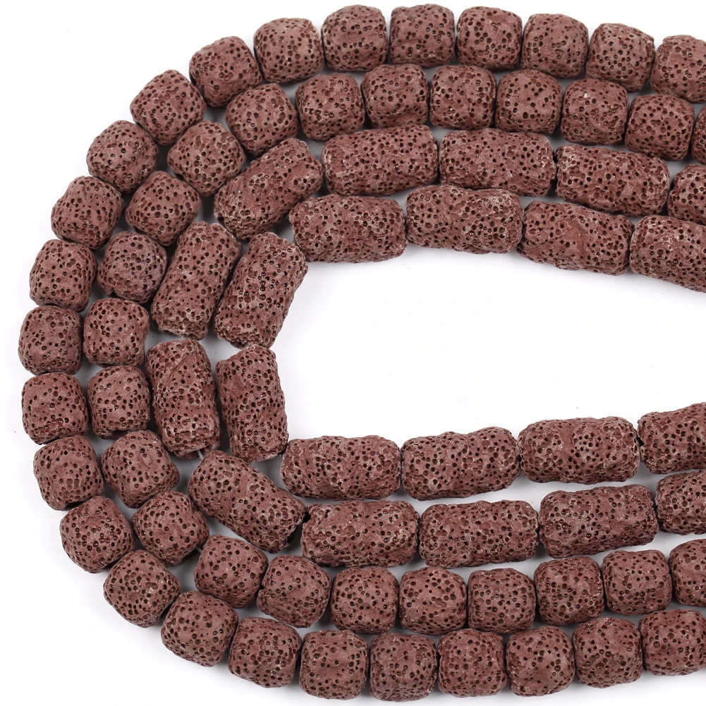 

Columnar A+ Natural Brown Volcanic Stone Beads Loose Spacer Lava Beads For Jewelry Making Diy Necklace Bracelet Accessories
