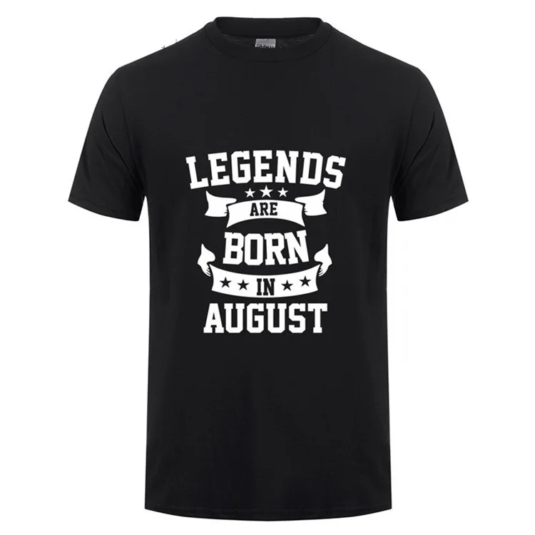 Футболка с надписью Legends Are Born In August подарок на день рождения футболка для отца