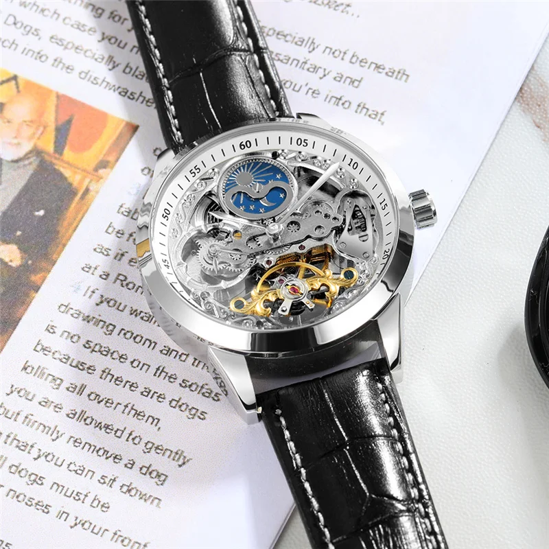 FORSINING Tourbillon автоматические механические мужские наручные часы военные
