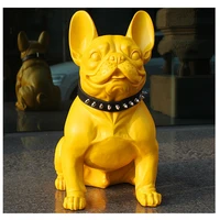 45cm simple modern french bulldog art sculpture simulation animals dog statues resin artcraft home decoration accessories r2473