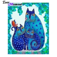 ever moment postmodern wall decor craft handmade accessories diamond painting abstract cats blue tone best gift for giving 5l707