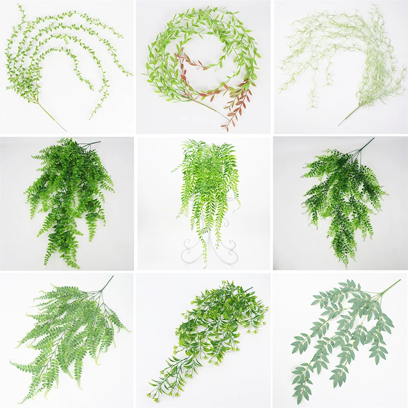 

Artificial Plant Vines Wall Hanging Simulation Rattan Leaves Branches Green Plant Ivy Leaf Home Wedding Decoration Plant-Fall