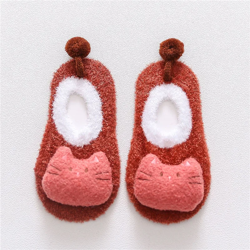 

Baby Shoes Socks Children Infant Cartoon Socks Baby Gift Kids Indoor Floor Socks Leather Sole Non-Slip Thick Towel Socks