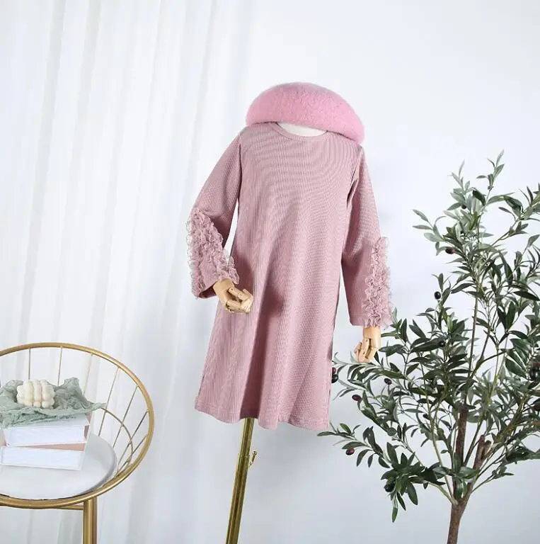 2019 Baby Girls Fall Boutique Dress Sets Lace Embroidery Vest + Long Sleeve 5 sets/lot Wholesale Free Shipping | Детская одежда и