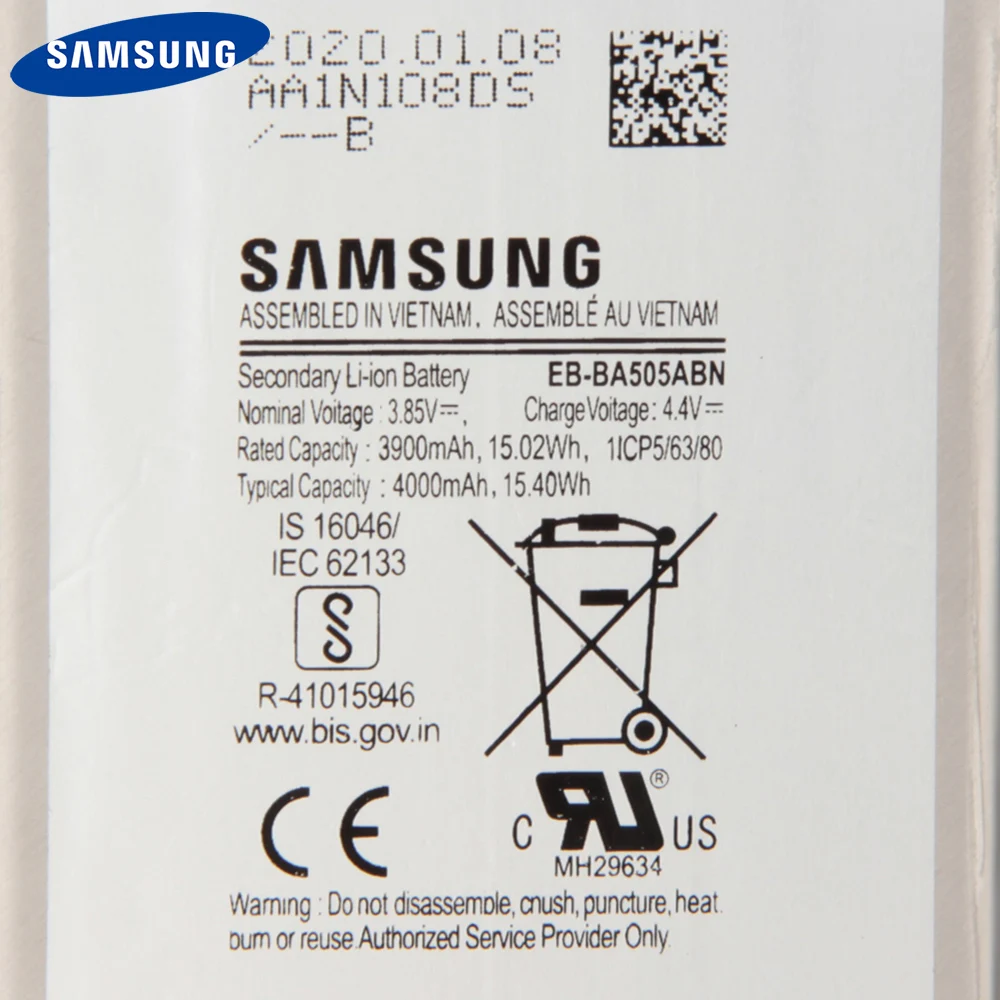 Оригинальный аккумулятор Samsung EB BA505ABU BA505ABN для Galaxy A30 A30S A50 A505F SM оригинальный 4000 мА