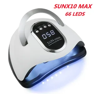 280W Лампа SUN X10 MAX УФLED для сушки ногтей, сушилка для гель-лака с ЖК-дисплеем и датчиком движения, быстросохнущая лампа для ногтей, инструмент для маникюра, 66 светодиодный