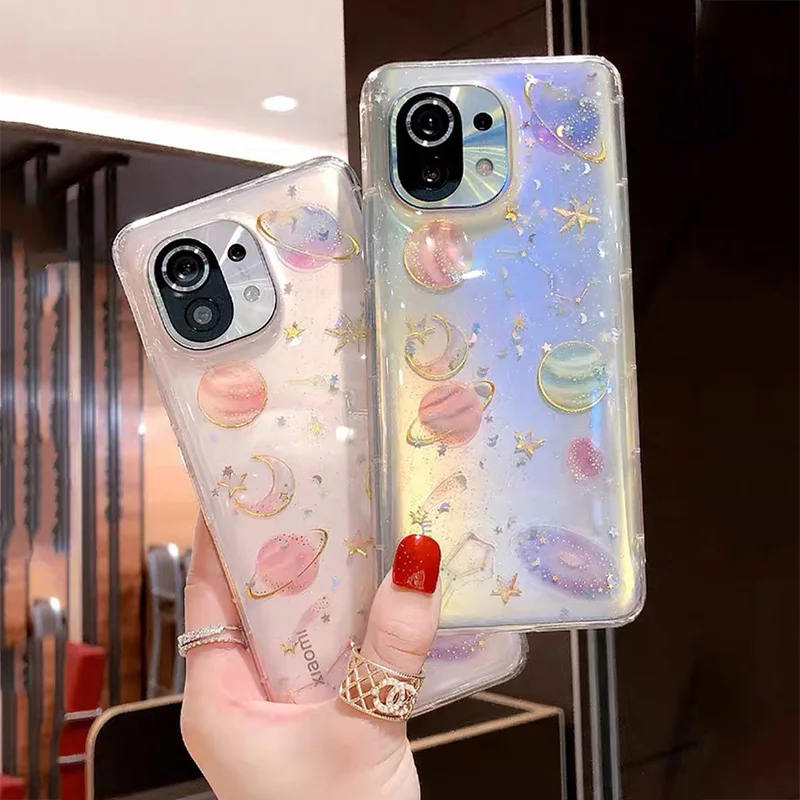 lovecom glitter planet star clear case for xiaomi redmi note 10 9 pro 10s 9s poco x3 pro nfc f3 f2 pro soft silicone phone cover free global shipping