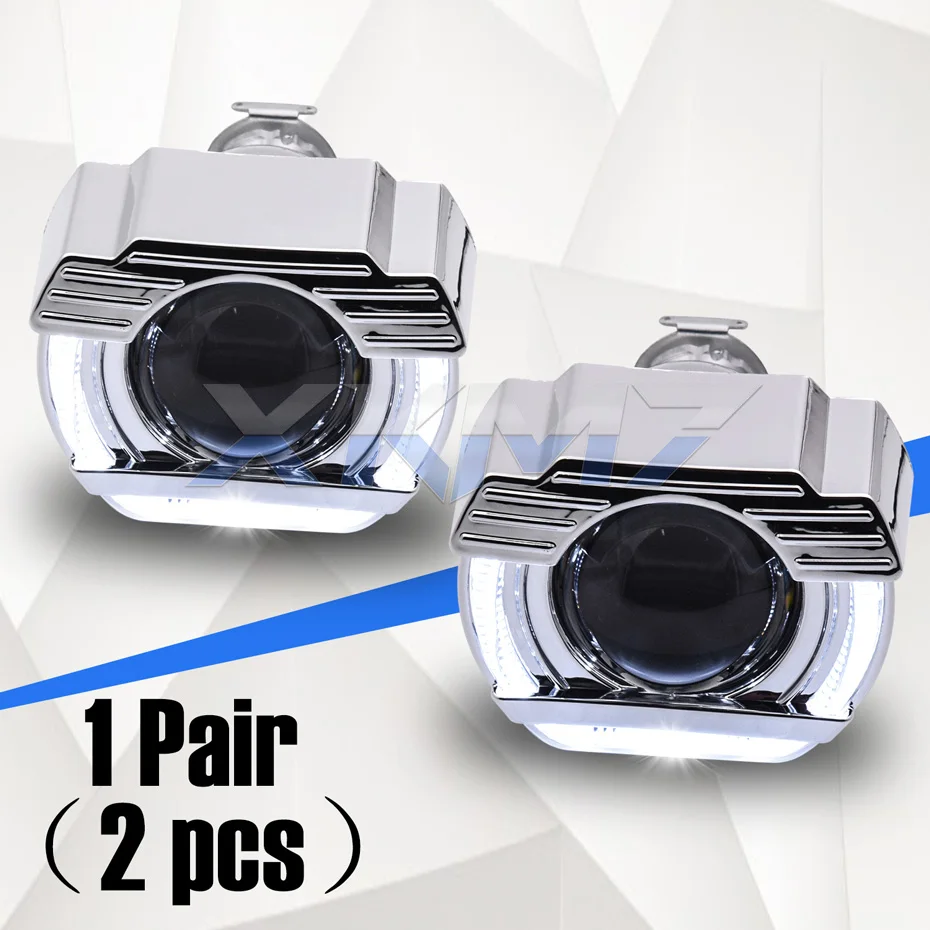 1 pair( 2pcs) Линзы для фар Mini 2,0 angel eyes Bi-xenon объектив H1 HID проектор светодиодный Halo комплект для H4 H7 автомобильные фары аксессуары для модификации DIY - Цвет: 1 pair( 2pcs)