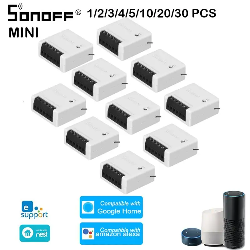 1/20 шт. двухсторонний смарт переключатель SONOFF Mini автоматизация голосовое