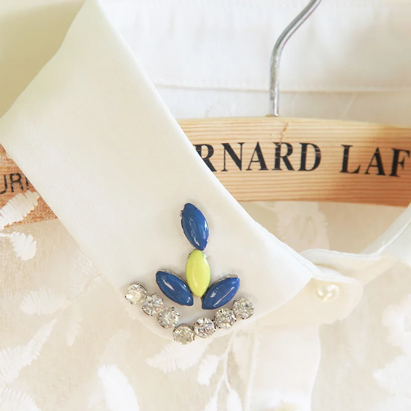 Linbaiway Стразы ложный воротник для женщин кружевной съемный лацкан из