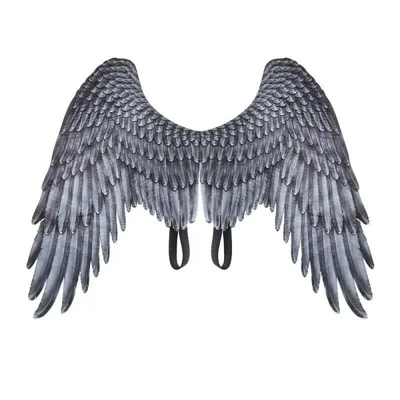 

2019 Halloween 3D Angel Wings Mardi Gras Theme Party Cosplay Wings For Children Adult Big Large Black Wings Devil Costume