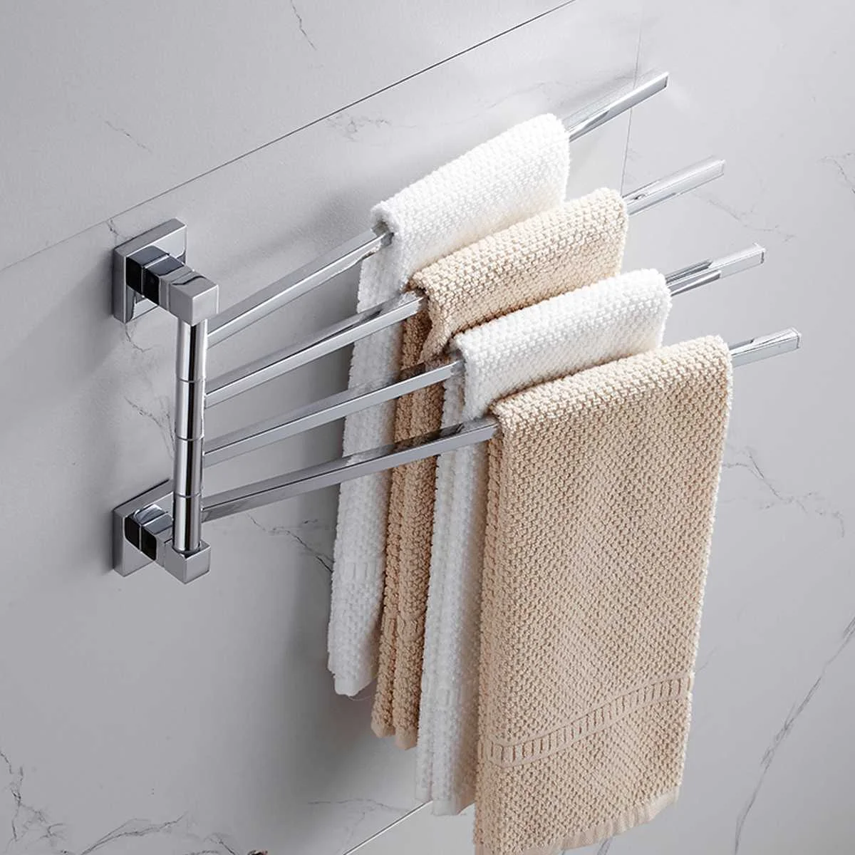 

2/3/4 Bars Stainless Steel Towel Shelf Wall-Mounted Rotating Rail Hanger Towel Holder Bathroom Holder Shelf Adhesive Force