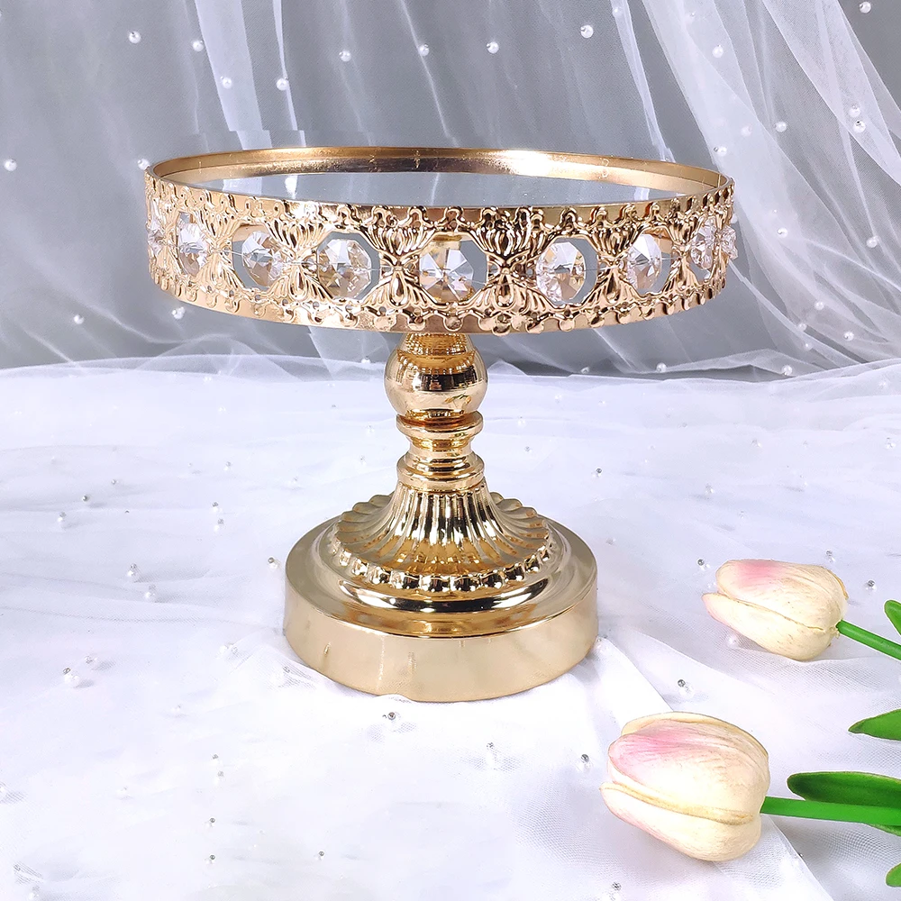 Juego de soportes de cristal para tartas de 8 piezas, soporte de espejo de Metal para cupcakes, decoraciones de Pedestal de postre, bandeja de exhibici&oacute;n para tartas de fiesta de boda-4