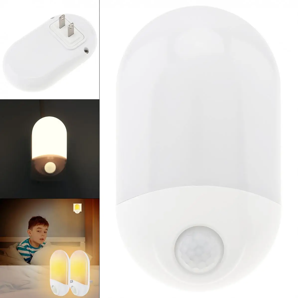 Подключаемый модуль светодиодный Ночной светильник с датчиком движения Сенсор