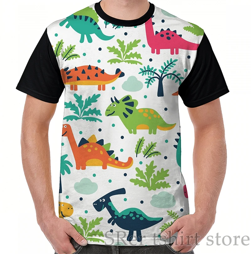 Футболка с забавным принтом для мужчин и женщин милый топ динозавра ABDL взрослых