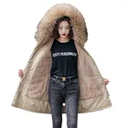 Новинка 2021, теплая длинная парка с меховой подкладкой, зимняя куртка, женская одежда, Женское зимнее пальто средней длины с капюшоном, 6XL