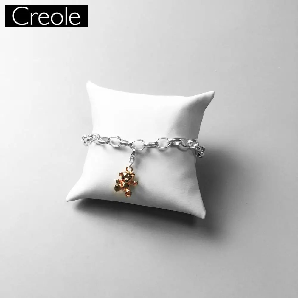 Charm Pendant Rose Teddy Bear 2018 Fashion Jewelry Cute Real Authentic 925 Sterling Silver Gift For Women Girl Fit Bracelet | Украшения и