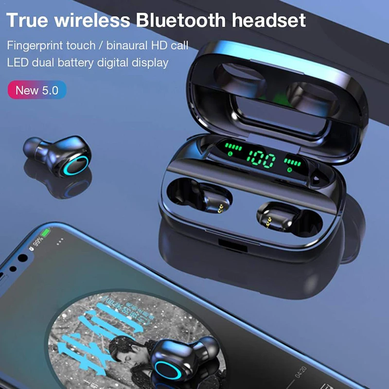 Наушники вкладыши TWS 5 0 Bluetooth наушники со светодиодным цифровым дисплеем|Наушники