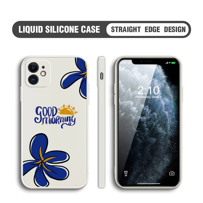 

Nohon Phone Case for iPhone 7 Plus 8 6 6S SE 2020 X XR XS 11 12 Pro Max Luxury Square Edge Liquid Silicone Cases Soft Case