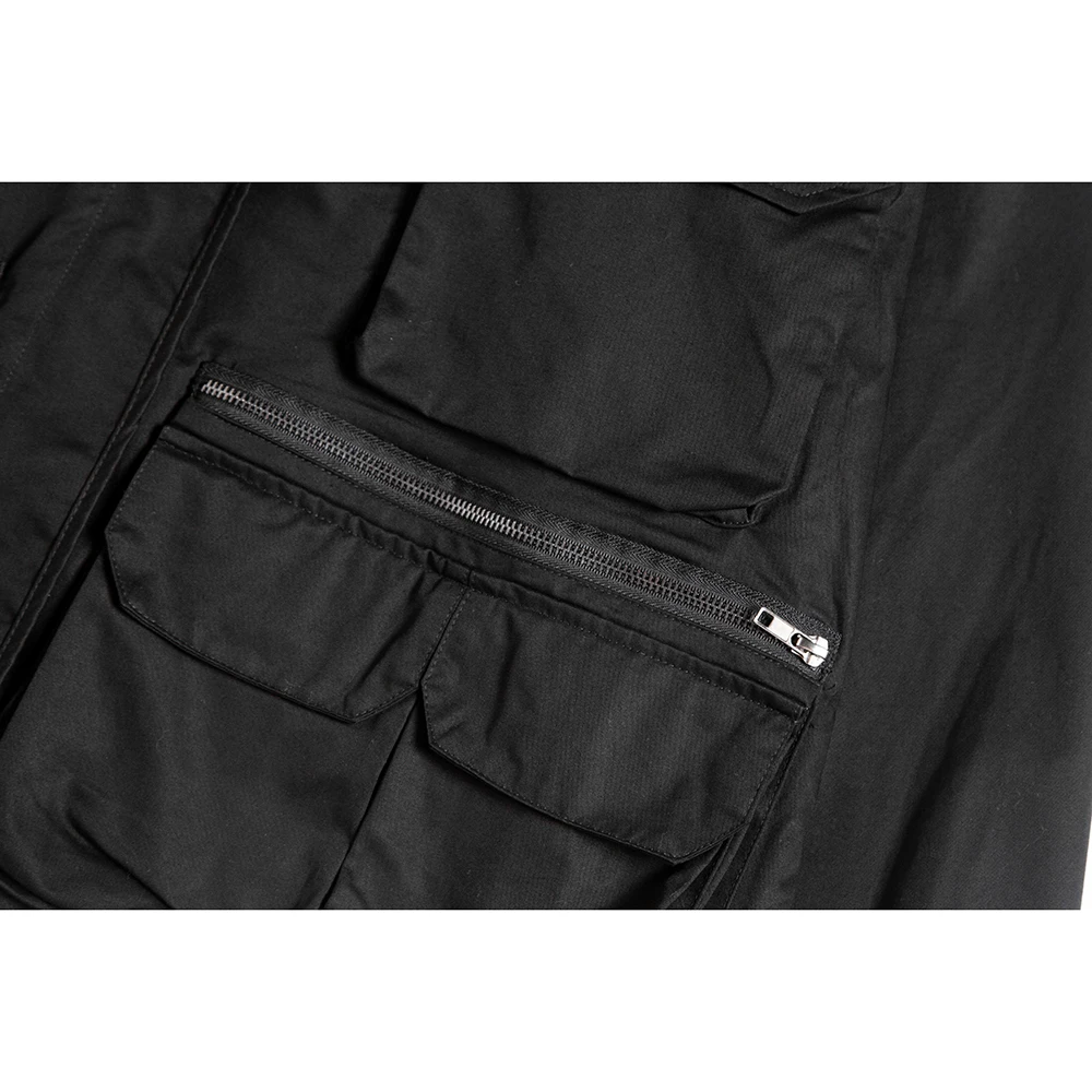 Techwear куртка мужская карго черная модная Верхняя одежда с несколькими карманами