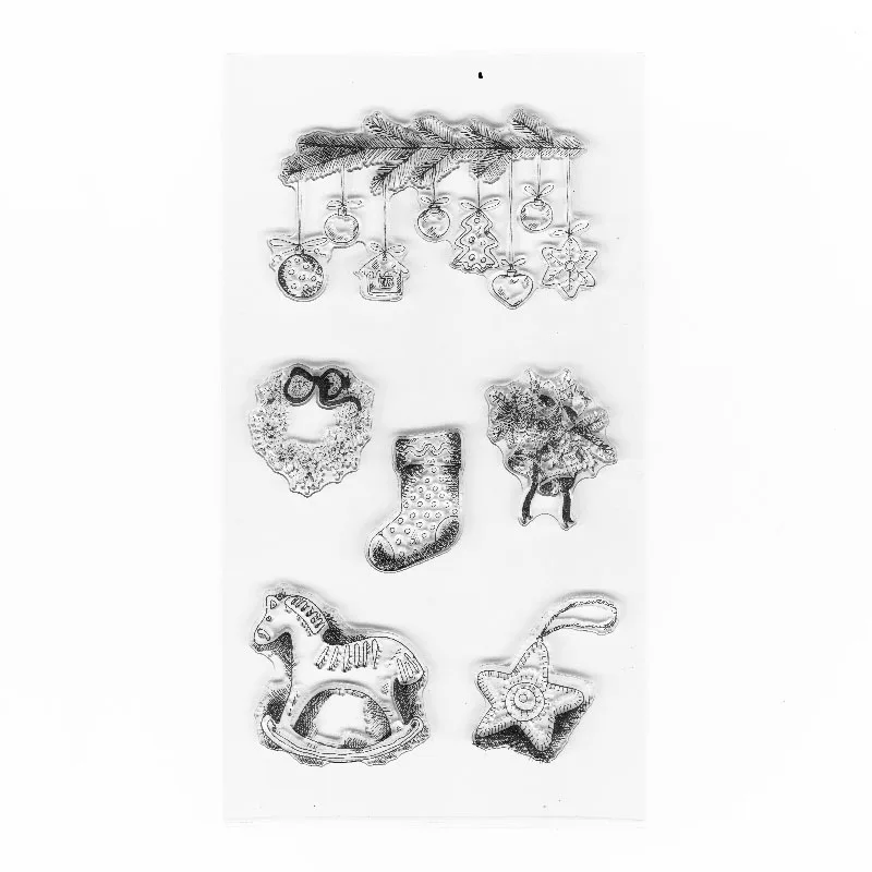 Очистить резиновый штамп Скрапбукинг Рождественские штампы прозрачные