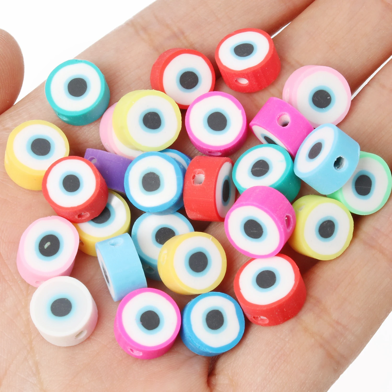 

Evil Eye Color Evil Round Clay Polymer Beads Are Used To Makeing DIY Jewelry Bracelet Necklace Accessories 50/100pcs/lot 10mm