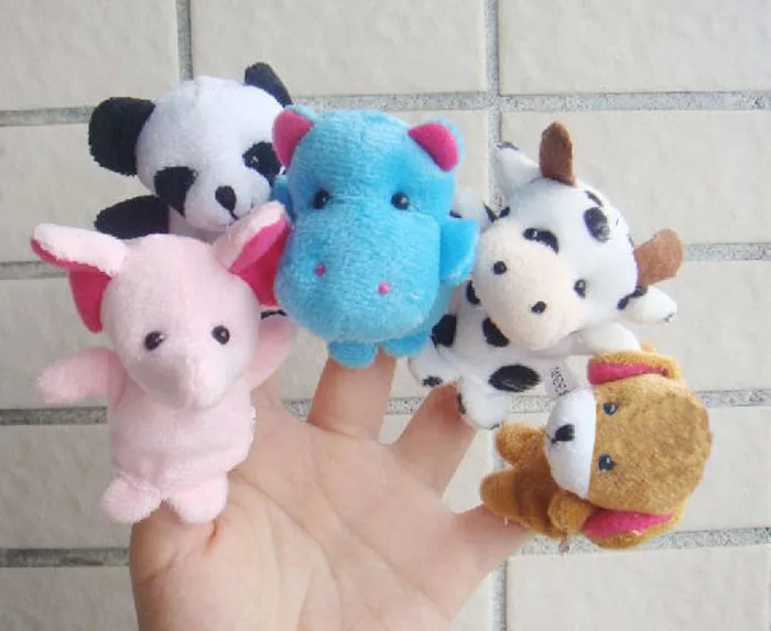 Забавная игрушка 10 шт. животное палец кукла плюшевый ребенок милый раннее