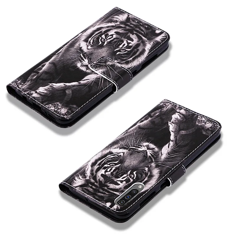 Кожаный флип-чехол для samsung Galaxy A10 A20 A30 A40 A50 A70 A80 A20e A10s A30s A50s A20s чехол для телефона чехол-бумажник с рисунком и крышка