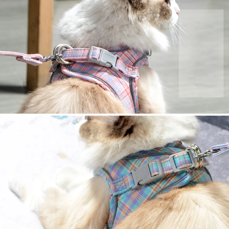 Шлейка-жилет для собак и кошек регулируемые светоотражающие ошейники котят
