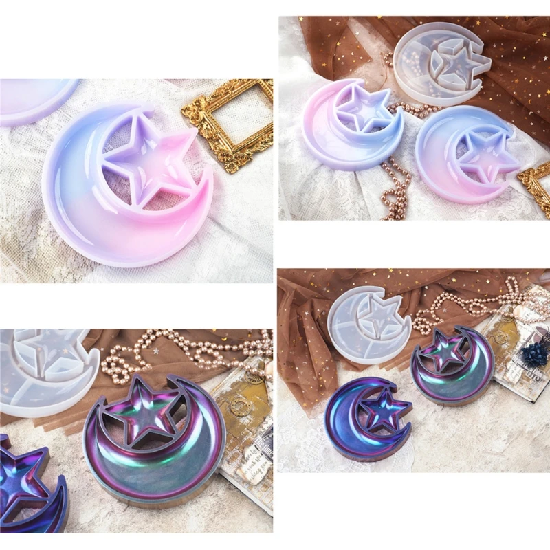 

Moon Star Tray Resin Mold Crescent Moon Box Epoxy Silicone Casting Mold Tools