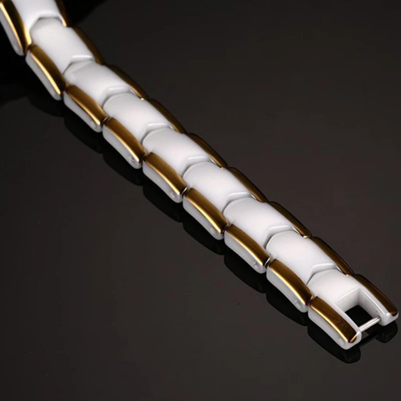 Двухрядный белый браслет из керамики нержавеющей стали мужские ювелирные