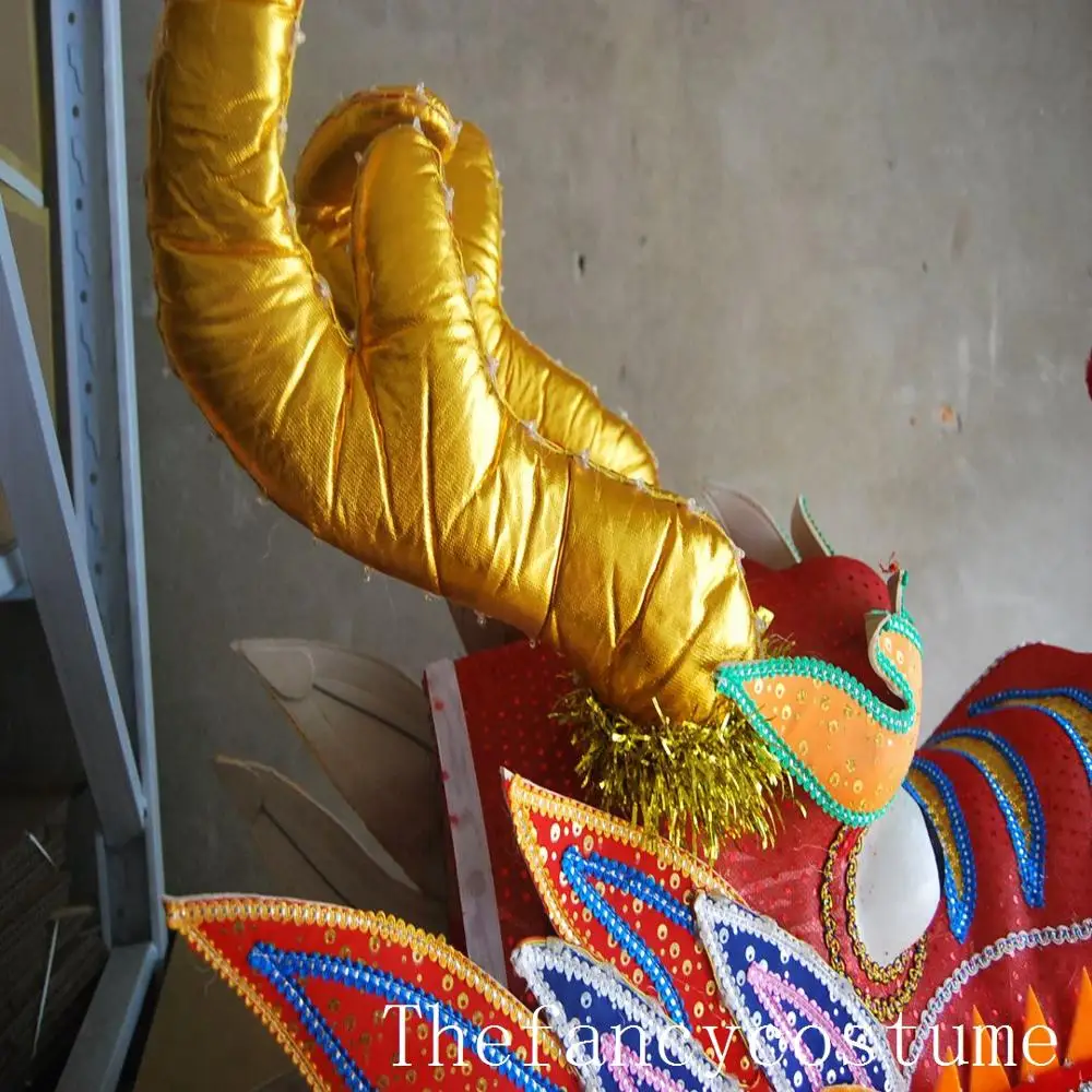

18M 10 adult red illuminant CHINESE DRAGON DANCE silk Folk Festival Celebration Costume 10 adult to play
