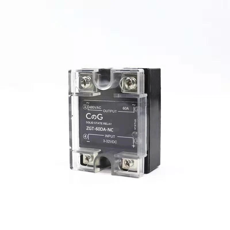 CG 60A 80A 100A DA NC нормально закрытый SSR Однофазный DC контроль AC теплоотвод SSR-60DA 80DA 100DA NC твердотельное реле - Габаритные размеры: 60DA